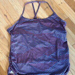 Prana Yoga Tank With Violet & Periwinkle Stripe Design XL